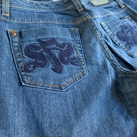 (7) SEVEN Dark Denim Wide Leg Jeans sz 27 - Picture 2 of 15